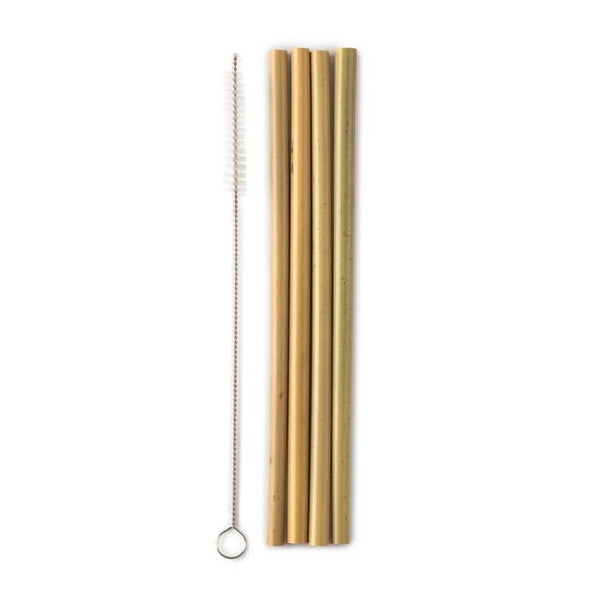 Bamboe rietjes 4st. met borstel